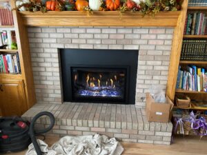 gas burning fireplace